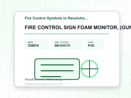 FIRE CONTROL SIGN FOAM MONITOR, (GUN) 150X150MM - Fire Control Symbols to Resolution A654 - IMPA 336014 - UOM PCE