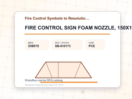FIRE CONTROL SIGN FOAM NOZZLE, 150X150MM - Fire Control Symbols to Resolution A654 - IMPA 336015 - UOM PCE