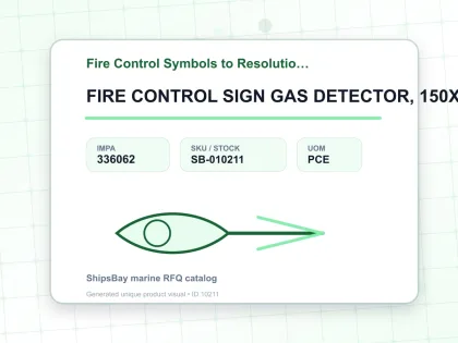 FIRE CONTROL SIGN GAS DETECTOR, 150X150MM - Fire Control Symbols to Resolution A654 - IMPA 336062 - UOM PCE