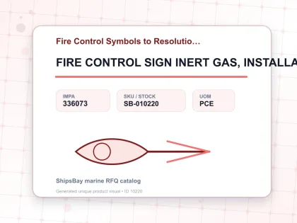 FIRE CONTROL SIGN INERT GAS, INSTALLATION 150X150MM - Fire Control Symbols to Resolution A654 - IMPA 336073 - UOM PCE