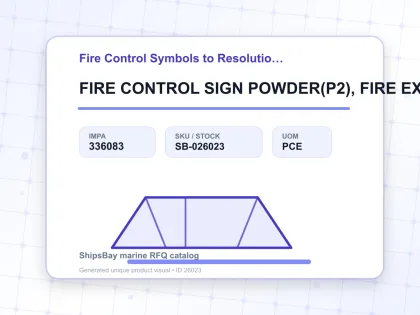 FIRE CONTROL SIGN POWDER(P2), FIRE EXTINGUISHER 150X150MM - Fire Control Symbols to Resolution A654 - IMPA 336083 - UOM PCE