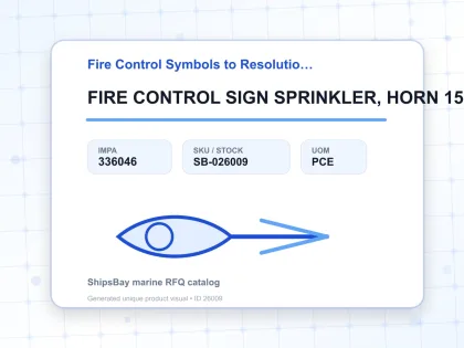FIRE CONTROL SIGN SPRINKLER, HORN 150X150MM - Fire Control Symbols to Resolution A654 - IMPA 336046 - UOM PCE