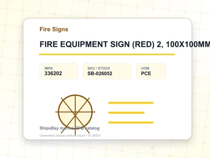 FIRE EQUIPMENT SIGN (RED) 2, 100X100MM - Fire Signs - IMPA 336202 - UOM PCE