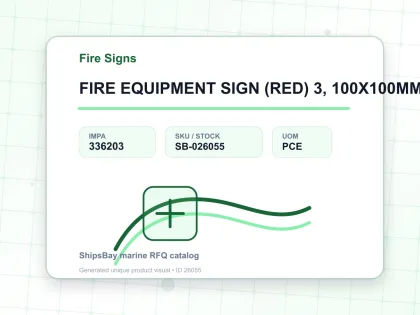 FIRE EQUIPMENT SIGN (RED) 3, 100X100MM - Fire Signs - IMPA 336203 - UOM PCE