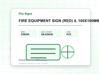 FIRE EQUIPMENT SIGN (RED) 4, 100X100MM - Fire Signs - IMPA 336204 - UOM PCE