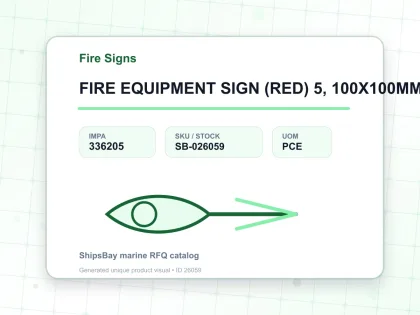 FIRE EQUIPMENT SIGN (RED) 5, 100X100MM - Fire Signs - IMPA 336205 - UOM PCE