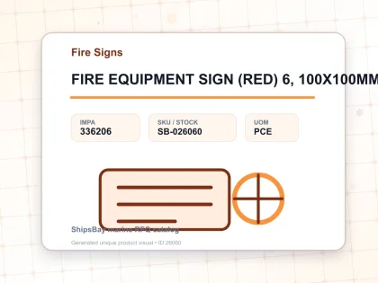 FIRE EQUIPMENT SIGN (RED) 6, 100X100MM - Fire Signs - IMPA 336206 - UOM PCE