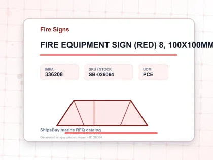 FIRE EQUIPMENT SIGN (RED) 8, 100X100MM - Fire Signs - IMPA 336208 - UOM PCE
