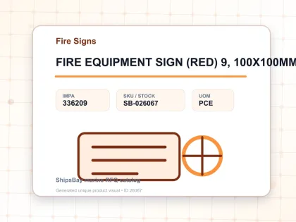 FIRE EQUIPMENT SIGN (RED) 9, 100X100MM - Fire Signs - IMPA 336209 - UOM PCE