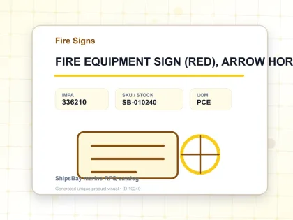 FIRE EQUIPMENT SIGN (RED), ARROW HORIZON(R) 150X150MM - Fire Signs - IMPA 336210 - UOM PCE