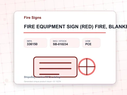 FIRE EQUIPMENT SIGN (RED) FIRE, BLANKET 100X300MM - Fire Signs - IMPA 336150 - UOM PCE