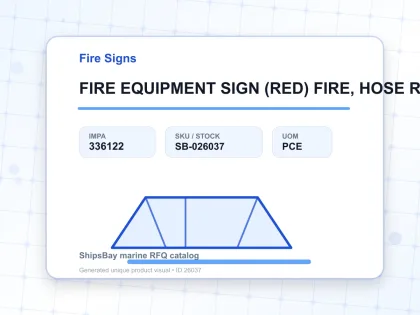FIRE EQUIPMENT SIGN (RED) FIRE, HOSE REEL 200X150MM - Fire Signs - IMPA 336122 - UOM PCE