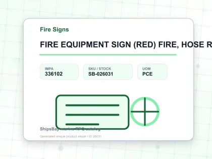 FIRE EQUIPMENT SIGN (RED) FIRE, HOSE REEL (SPECIFY SIZE) - Fire Signs - IMPA 336102 - UOM PCE