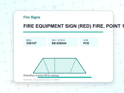 FIRE EQUIPMENT SIGN (RED) FIRE, POINT 100X300MM - Fire Signs - IMPA 336147 - UOM PCE