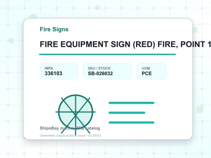 FIRE EQUIPMENT SIGN (RED) FIRE, POINT 150X150MM - Fire Signs - IMPA 336103 - UOM PCE