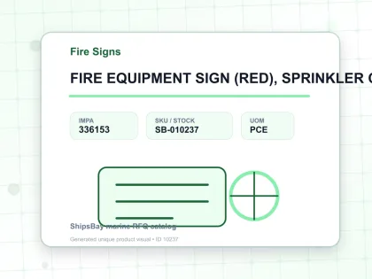 FIRE EQUIPMENT SIGN (RED), SPRINKLER CONT VALVE 100X300MM - Fire Signs - IMPA 336153 - UOM PCE