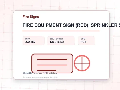 FIRE EQUIPMENT SIGN (RED), SPRINKLER STOP VALVE 100X300MM - Fire Signs - IMPA 336152 - UOM PCE