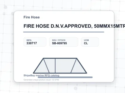 FIRE HOSE D.N.V.APPROVED, 50MMX15MTR 1.3MPA - Fire Hose - IMPA 330717 - UOM CL