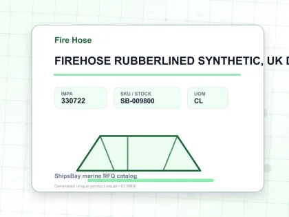 FIREHOSE RUBBERLINED SYNTHETIC, UK DOT 50MMX15MTR 1.3MPA - Fire Hose - IMPA 330722 - UOM CL
