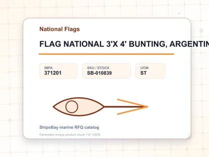 FLAG NATIONAL 3'X 4' BUNTING, ARGENTINA - National Flags - IMPA 371201 - UOM ST