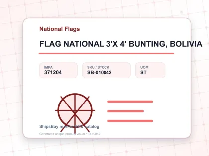 FLAG NATIONAL 3'X 4' BUNTING, BOLIVIA - National Flags - IMPA 371204 - UOM ST
