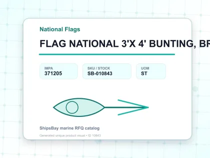FLAG NATIONAL 3'X 4' BUNTING, BRAZIL - National Flags - IMPA 371205 - UOM ST