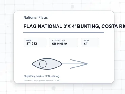 FLAG NATIONAL 3'X 4' BUNTING, COSTA RICA - National Flags - IMPA 371212 - UOM ST