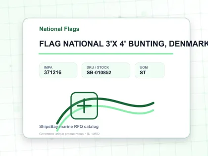 FLAG NATIONAL 3'X 4' BUNTING, DENMARK - National Flags - IMPA 371216 - UOM ST