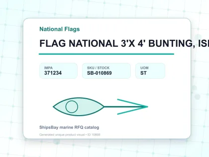 FLAG NATIONAL 3'X 4' BUNTING, ISRAEL - National Flags - IMPA 371234 - UOM ST