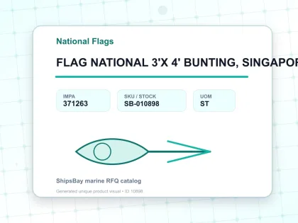 FLAG NATIONAL 3'X 4' BUNTING, SINGAPORE - National Flags - IMPA 371263 - UOM ST