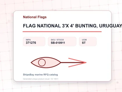 FLAG NATIONAL 3'X 4' BUNTING, URUGUAY - National Flags - IMPA 371276 - UOM ST