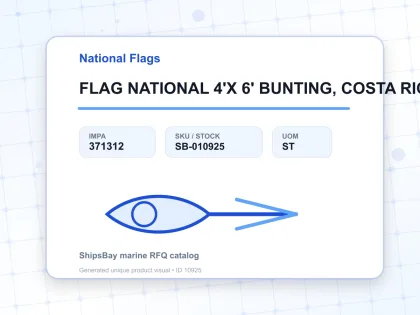 FLAG NATIONAL 4'X 6' BUNTING, COSTA RICA - National Flags - IMPA 371312 - UOM ST