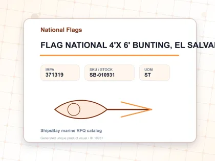 FLAG NATIONAL 4'X 6' BUNTING, EL SALVADOR - National Flags - IMPA 371319 - UOM ST
