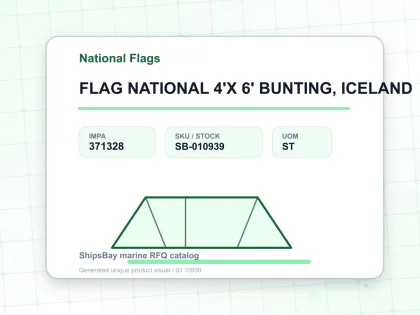 FLAG NATIONAL 4'X 6' BUNTING, ICELAND - National Flags - IMPA 371328 - UOM ST