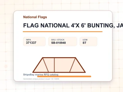 FLAG NATIONAL 4'X 6' BUNTING, JAPAN - National Flags - IMPA 371337 - UOM ST