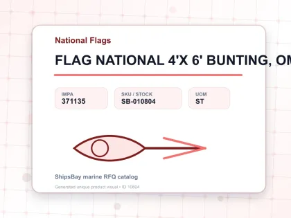 FLAG NATIONAL 4'X 6' BUNTING, OMAN - National Flags - IMPA 371135 - UOM ST