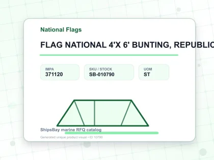 FLAG NATIONAL 4'X 6' BUNTING, REPUBLIC OF GUINEA BISSAU - National Flags - IMPA 371120 - UOM ST