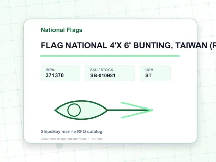 FLAG NATIONAL 4'X 6' BUNTING, TAIWAN (REPUBLIC OF CHINA) - National Flags - IMPA 371370 - UOM ST