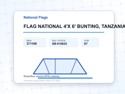 FLAG NATIONAL 4'X 6' BUNTING, TANZANIA - National Flags - IMPA 371169 - UOM ST