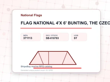 FLAG NATIONAL 4'X 6' BUNTING, THE CZECH REPUBLIC - National Flags - IMPA 371113 - UOM ST