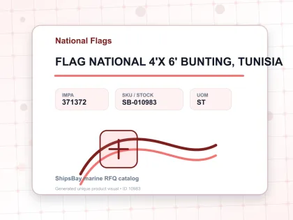 FLAG NATIONAL 4'X 6' BUNTING, TUNISIA - National Flags - IMPA 371372 - UOM ST