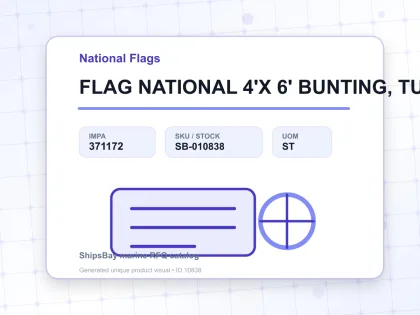 FLAG NATIONAL 4'X 6' BUNTING, TUVALU - National Flags - IMPA 371172 - UOM ST