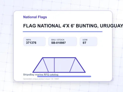 FLAG NATIONAL 4'X 6' BUNTING, URUGUAY - National Flags - IMPA 371376 - UOM ST
