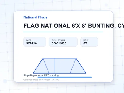 FLAG NATIONAL 6'X 8' BUNTING, CYPRUS - National Flags - IMPA 371414 - UOM ST