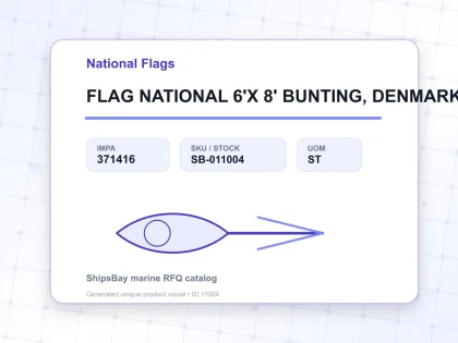 FLAG NATIONAL 6'X 8' BUNTING, DENMARK - National Flags - IMPA 371416 - UOM ST
