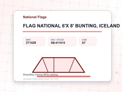 FLAG NATIONAL 6'X 8' BUNTING, ICELAND - National Flags - IMPA 371428 - UOM ST