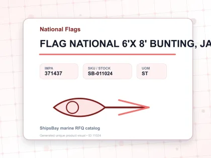 FLAG NATIONAL 6'X 8' BUNTING, JAPAN - National Flags - IMPA 371437 - UOM ST