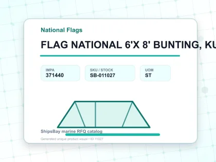 FLAG NATIONAL 6'X 8' BUNTING, KUWAIT - National Flags - IMPA 371440 - UOM ST