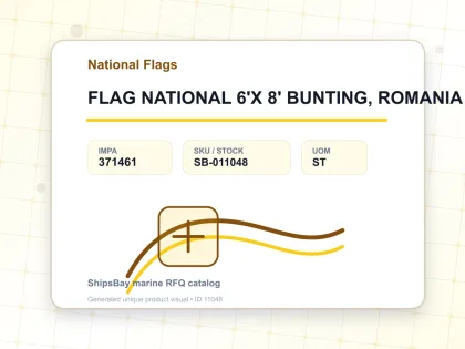 FLAG NATIONAL 6'X 8' BUNTING, ROMANIA - National Flags - IMPA 371461 - UOM ST