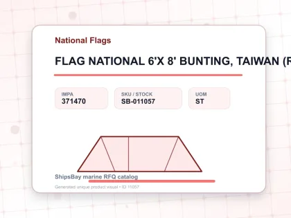FLAG NATIONAL 6'X 8' BUNTING, TAIWAN (REPUBLIC OF CHINA) - National Flags - IMPA 371470 - UOM ST